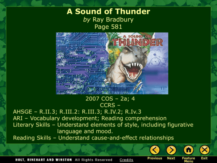 Sound thunder plot bradbury ray short story summary