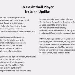 Ex-basketball player by john updike