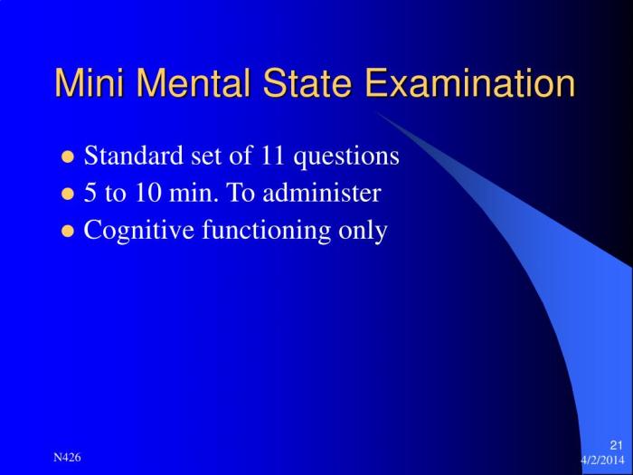 Mini mental status examination ppt