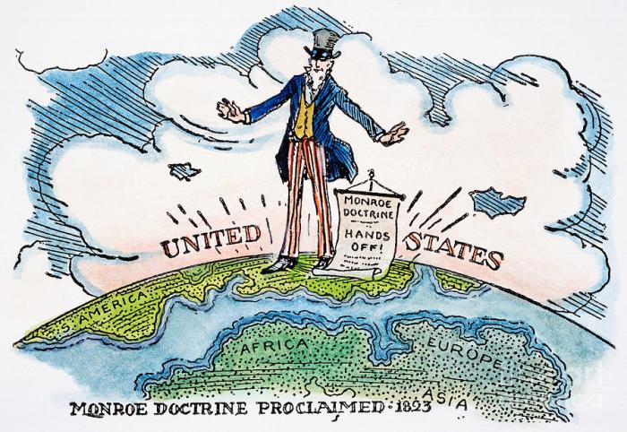 Monroe doctrine proclaimed 1823 cartoon